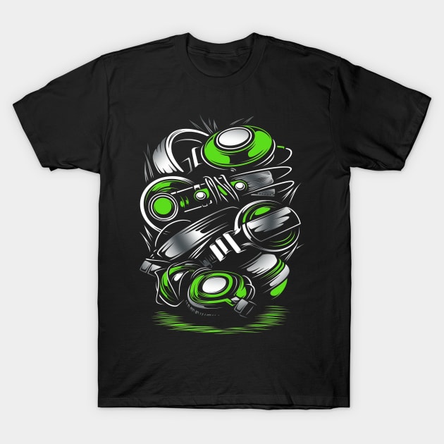 Headphones T-Shirt by Dojaja